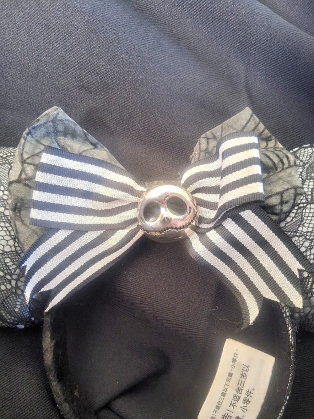 Disney Parks Black & White Striped Minnie Ears Like New - Picture 4 of 7